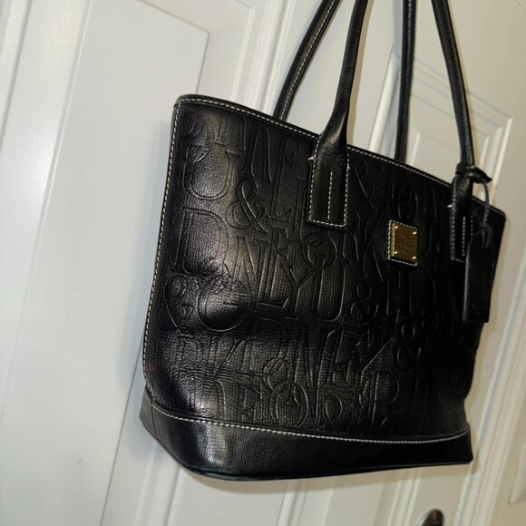 Dooney & Bourke Black Retro Embossed Leather Tote - Picture 5 of 12